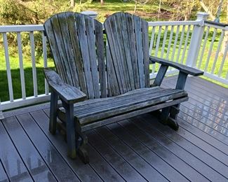Adirondack double wood patio seat