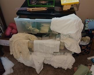 Antique lace and linens