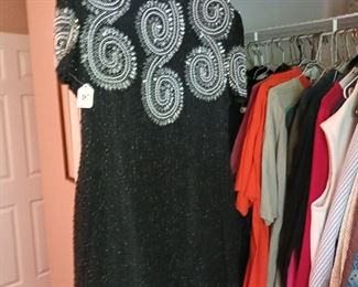 Beaded black ladies dress