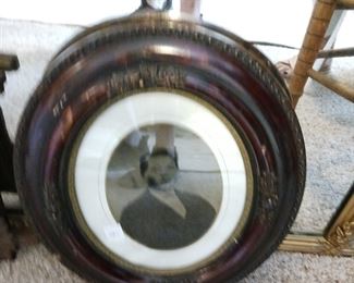 Antique framed round photograph