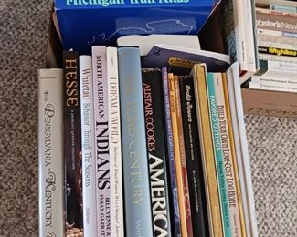 Nice selection of books hunting cooking Indians shotguns