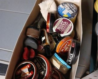 Shoe shine tools and polish