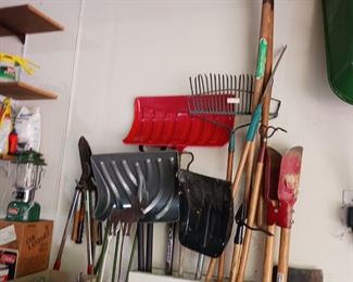 Garden tools shovels rakes