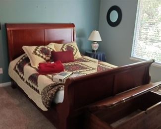 Sleigh bed wood