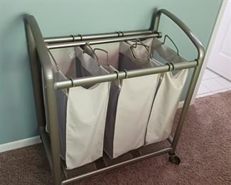 Three section laundry basket