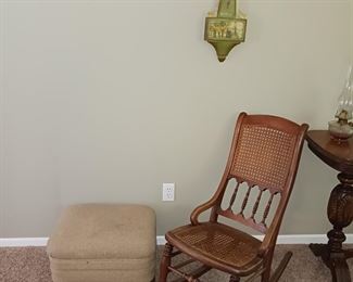 Cane seat and back rocking chair
