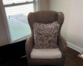 Seagrass wingback chair