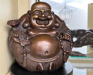 Heavy bronze Hotei Buddha