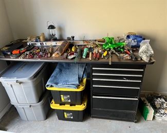 Great workshop desk with tool box