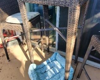 3 piece wicker table and chair set