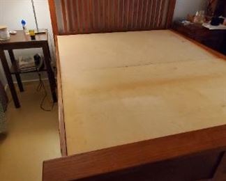 Solid Oak Platform Bed with TONS of storage on three sides