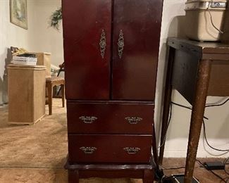Stand Alone Wooden Jewelry Cabinet