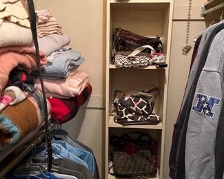 Designer Purses including Coach and Karl Lagerfeld and more. Blankets and Mens Clothes and Suits