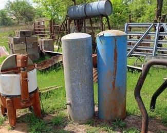 Antique Grinding Stone and Pressure Tanks
