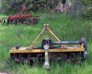 PTO Drive 4 Foot Wide Tractor Pulled Tiller 3 Point Hookup