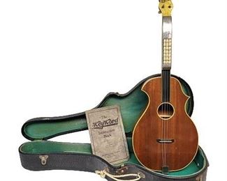 1930s KeyKord Tenor Guitar w/ Hardshell Case & Manual