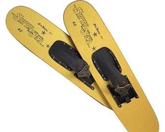 Vintage Lake Region Super Star Gold Glitter Wooden Trick Water Skis