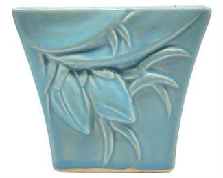 1950s McCoy Aqua Lily Bud Pottery Planter