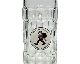 Vintage Glass Wanderfreunde Beer Stein