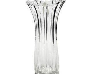 Mid-Century Murano Style 5-Point Clear 9" Swung Glass Vase