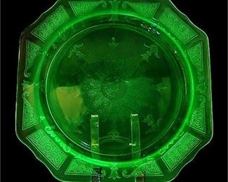 Anchor Hocking Princess Green Uranium Glass Dinner Plate