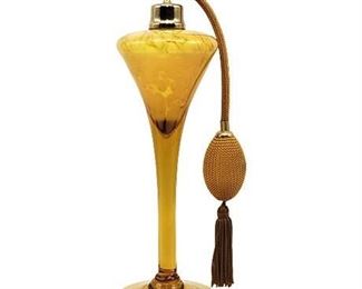 Vintage Royal Limited Crystal Art Glass Footed Perfume Atomizer