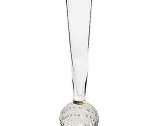 Vintage Controlled Bubble UV Reactive Art Glass Bud Vase