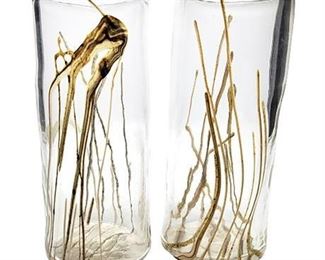 Signed Doug Sweet Art Glass Tumblers