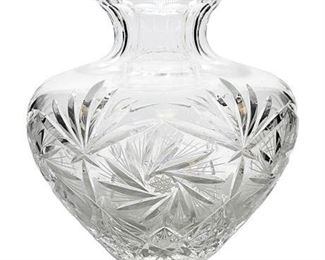 Vintage American Cut "Eleanor" Large Crystal Flower Vase