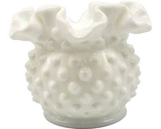 Fenton Hobnail Milk Glass 3" Rose Bowl