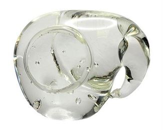 Clear Art Glass Elephant Figurine/Paperweight