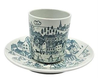 Vintage Nymolle "Hoyrup" Flat Demitasse Cup & Saucer
