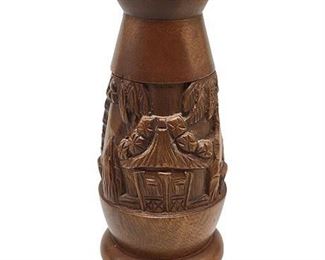 Mid-Century Hand Carved Wood Tiki Hut Vase, 2 of 2