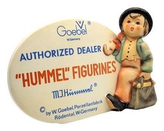 Vintage Goebel Authorized Hummel Dealer Porcelain Plaque