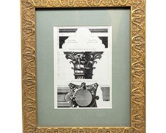 Column Illustration in 8x10 Aaron Brothers Gold Tone Frame