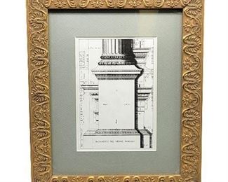 Column Illustration in 8x10 Aaron Brothers Gold Tone Frame