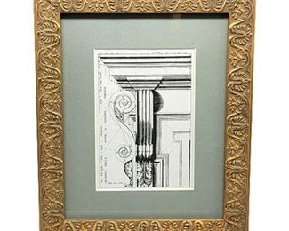 Column Illustration in 8x10 Aaron Brothers Gold Tone Frame