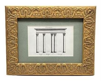 Column Illustration in 5x7 Aaron Brothers Gold Tone Frame