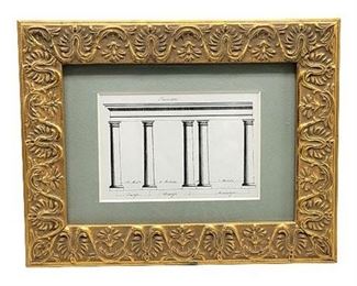 Column Illustration in 5x7 Aaron Brothers Gold Tone Frame