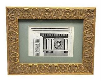 Column Illustration in 5x7 Aaron Brothers Gold Tone Frame