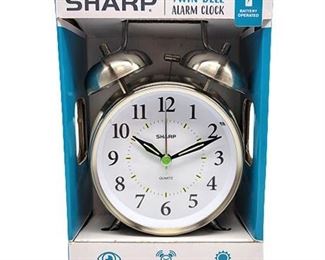 Sharp Twin Bell Retro Alarm Clock, New in Package