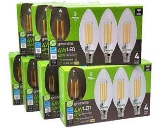 Greenlite 40W Equivalent Dimmable Lightbulbs, 7 Boxes of 4, New
