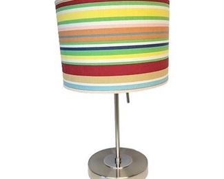 Colorful Striped Drum Shade Table Lamp
