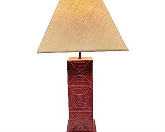 Contemporary Red Metal Table Lamp