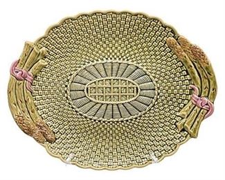 Bordallo Pinheiro Ceramic Asparagus Basketweave Platter