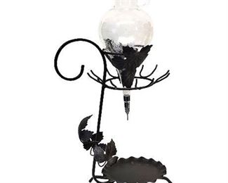 Vintage Wrought Iron & Glass Wine Aerator/Dispenser