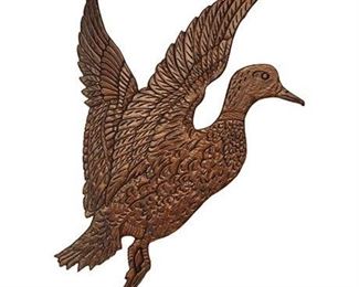 Mid-Century Hand Carved Duck Wall Hanging