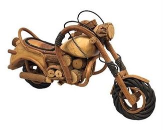 Vintage Handmade Wooden Motorcycle