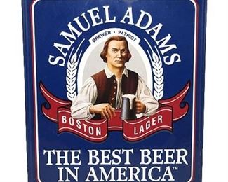 Vintage Sam Adams Tin Advertising Sign