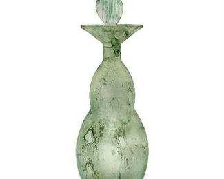 Silvestri Arte Murano Green Glass Bottle